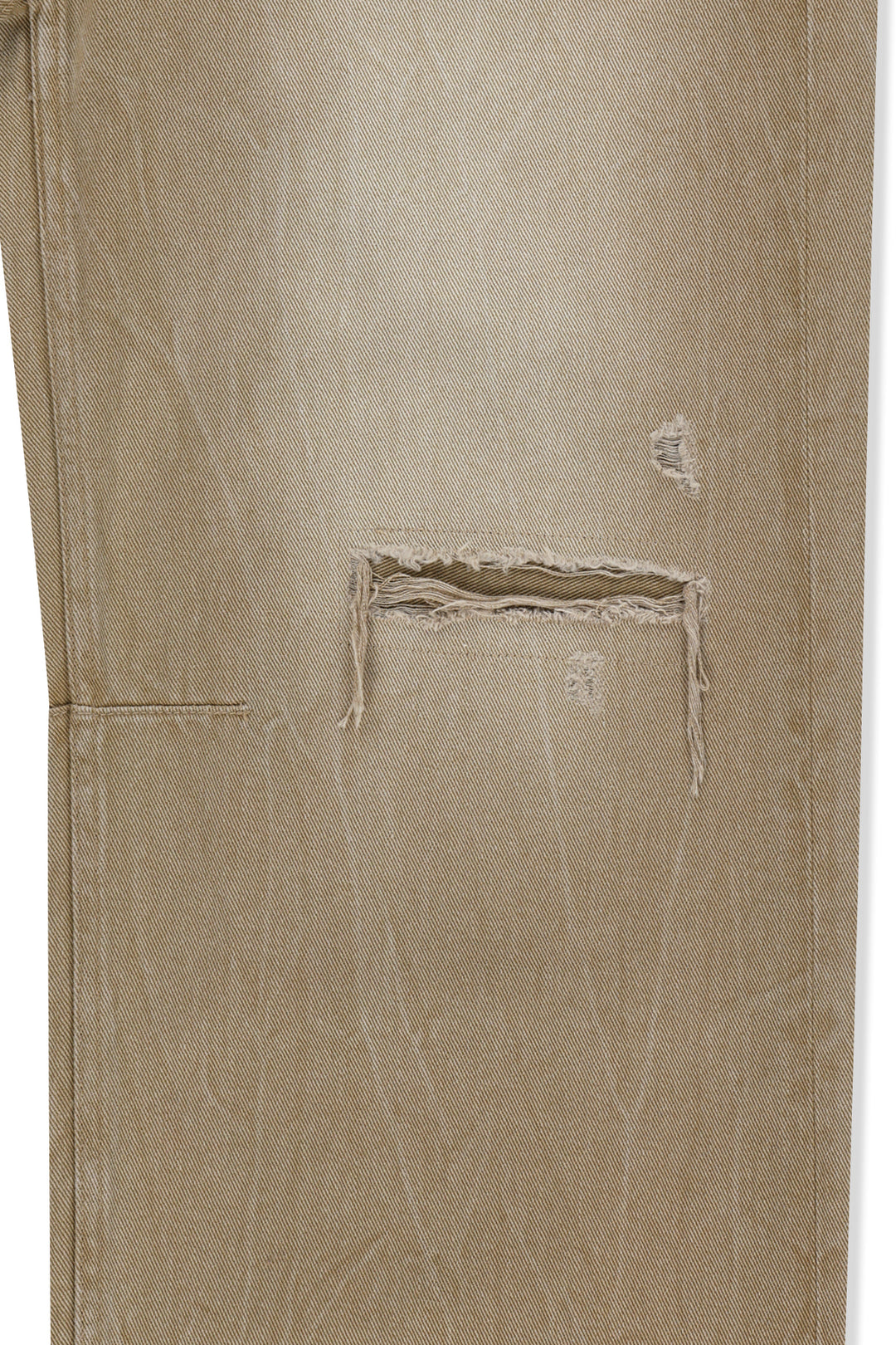 Matin Kim Back Logo Washed Denim Pants — Beige