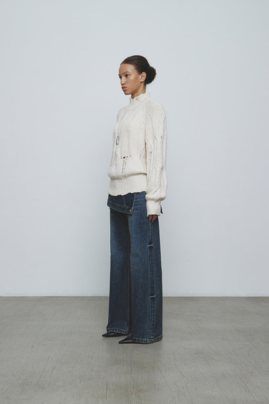KIMMATIN Upside Down Layered Denim Smoke — Blue