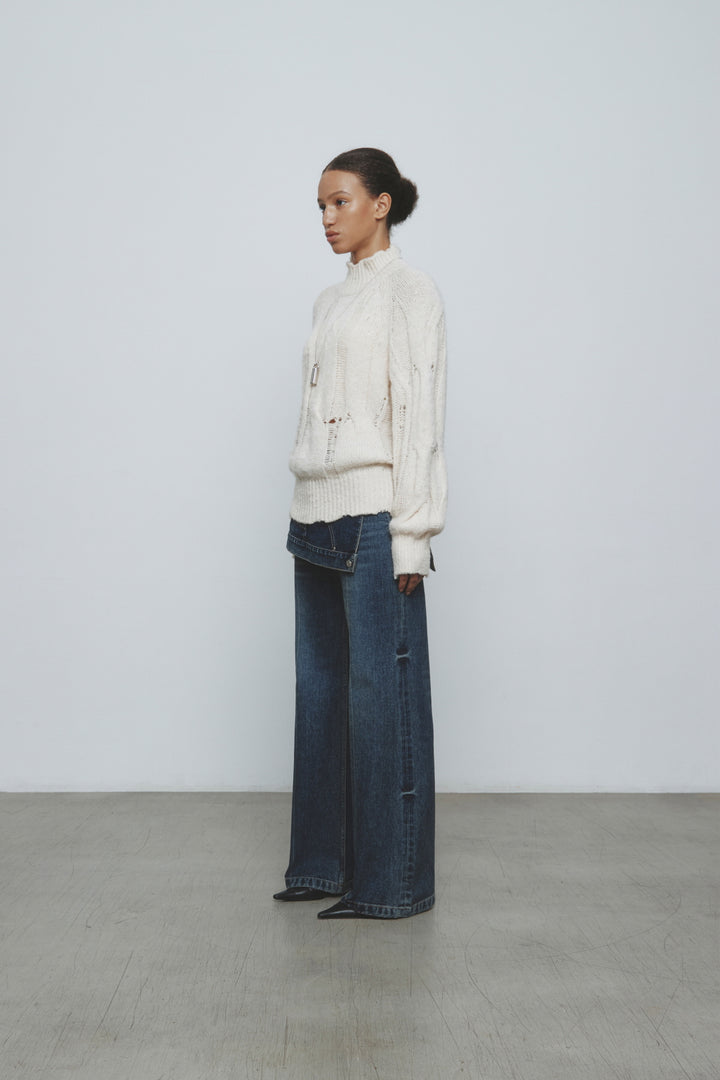 KIMMATIN Upside Down Layered Denim Smoke — Blue