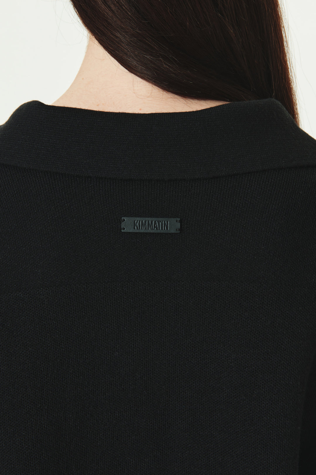 KIMMATIN Oversize Pique Pullover — Black