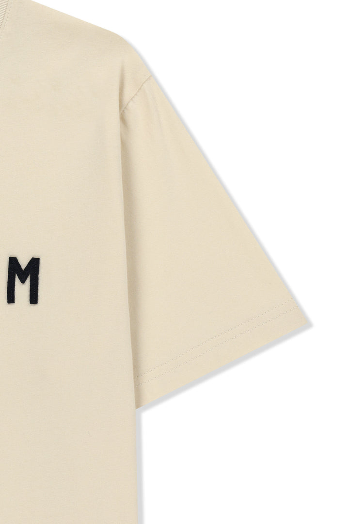 Matin Kim Applique Felt Logo Top — Cream