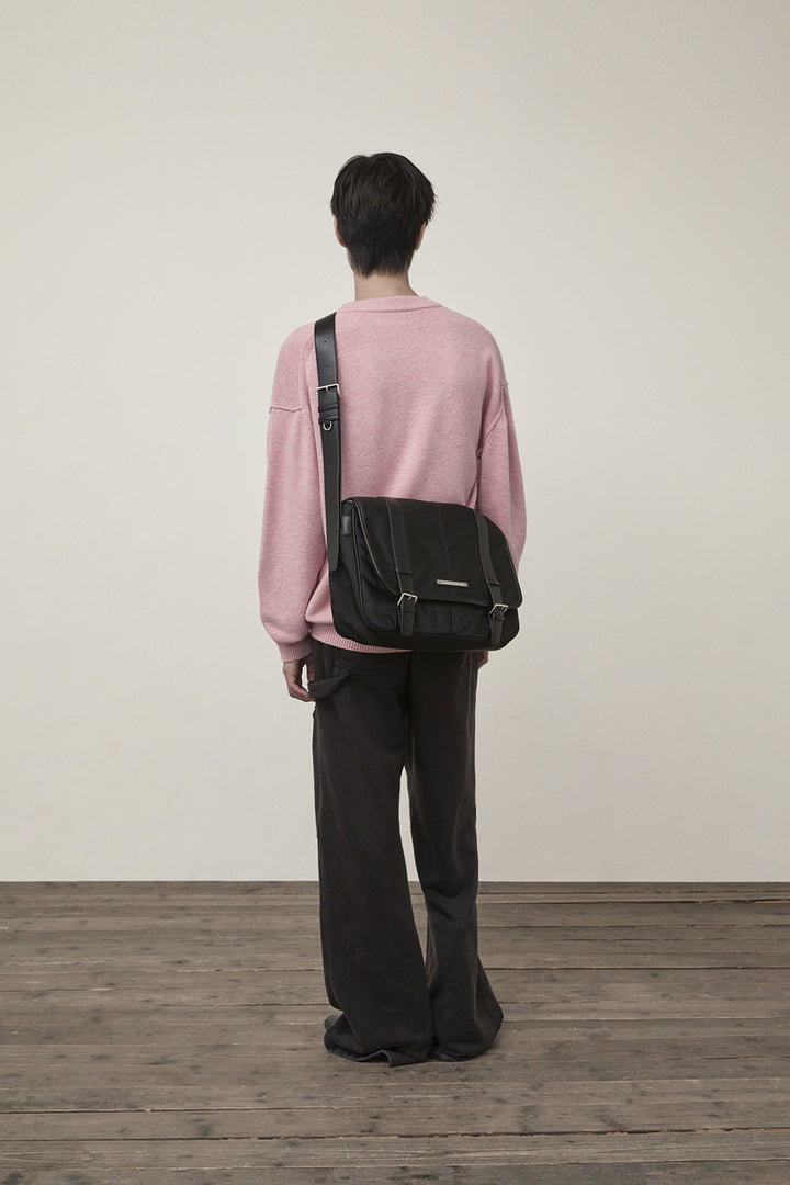 Matin Kim Color Trim Line Logo Pullover — Pink