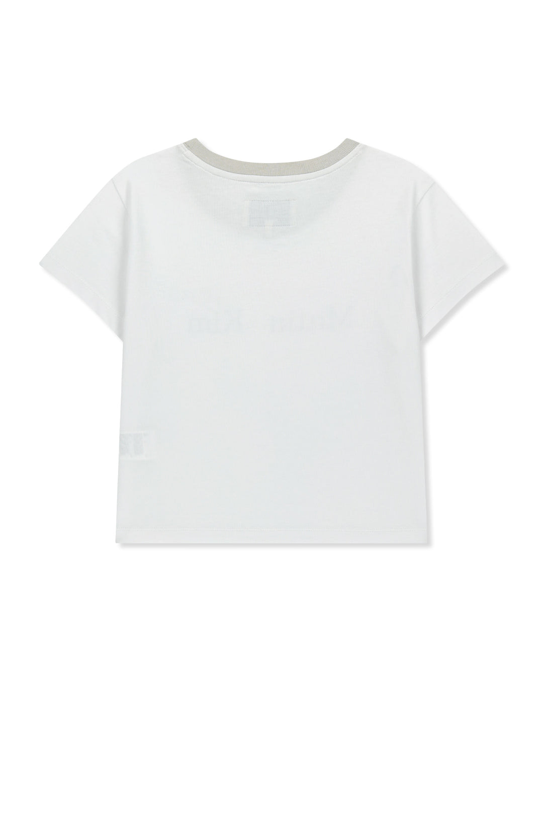 Matin Kim Tonal Rib Logo Crop Top — White