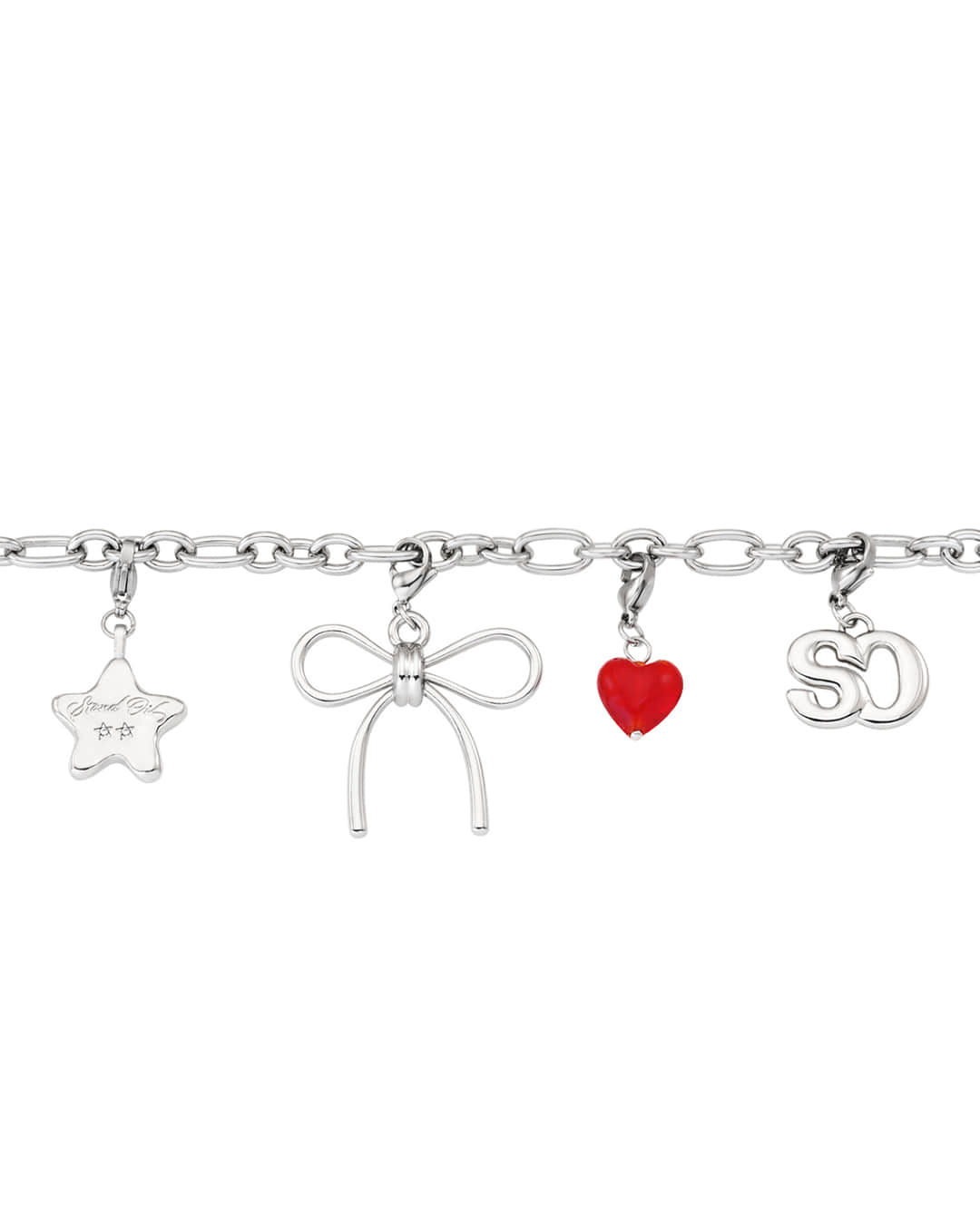 Stand Oil Memory Link Chain Bag Charm — Silver