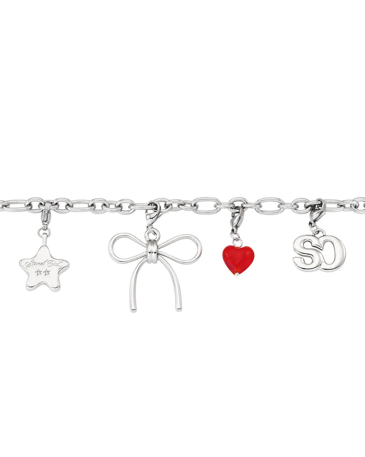 Stand Oil Memory Link Chain Bag Charm — Silver