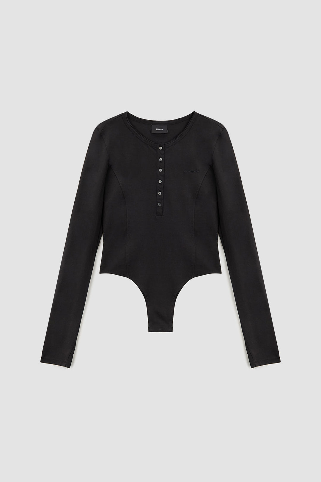 KIMMATIN Raw Cut Bodysuit Top — Black