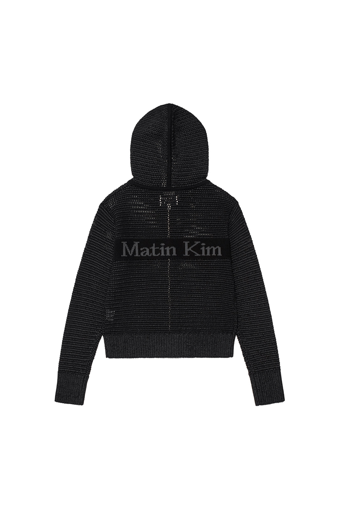 Matin Kim Two Tone Mesh Knit Hoody — Black