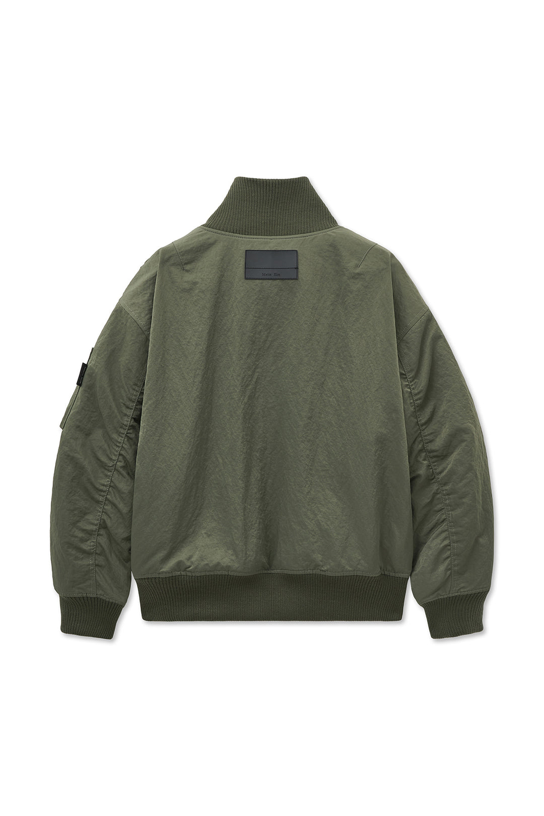 Matin Kim High Neck Button Point Zip Up Jumper — Khaki