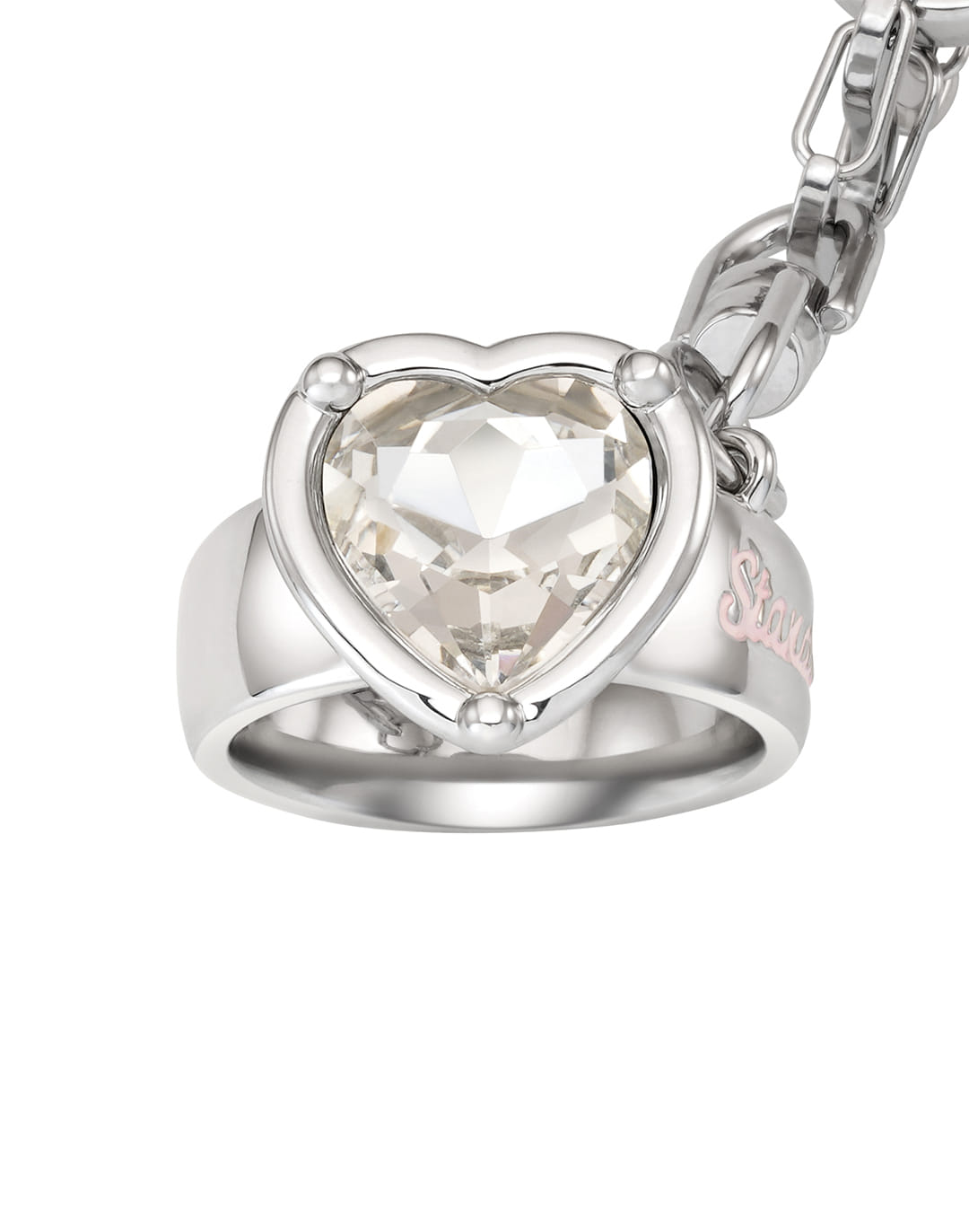 Stand Oil Twinkle Keyring — Heart Cubic — Clear