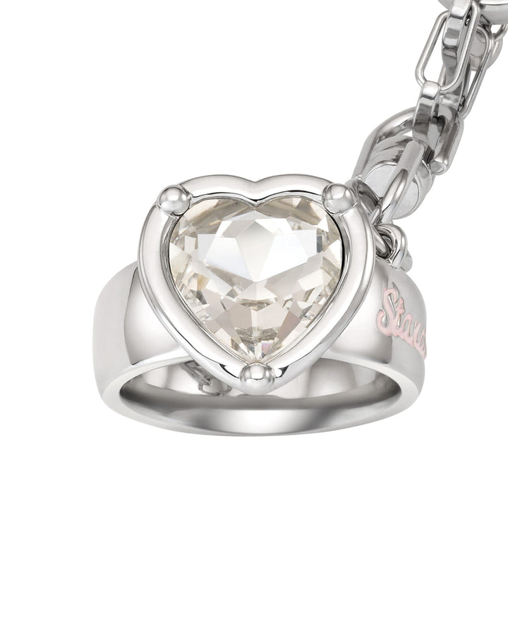Stand Oil Twinkle Keyring — Heart Cubic — Clear