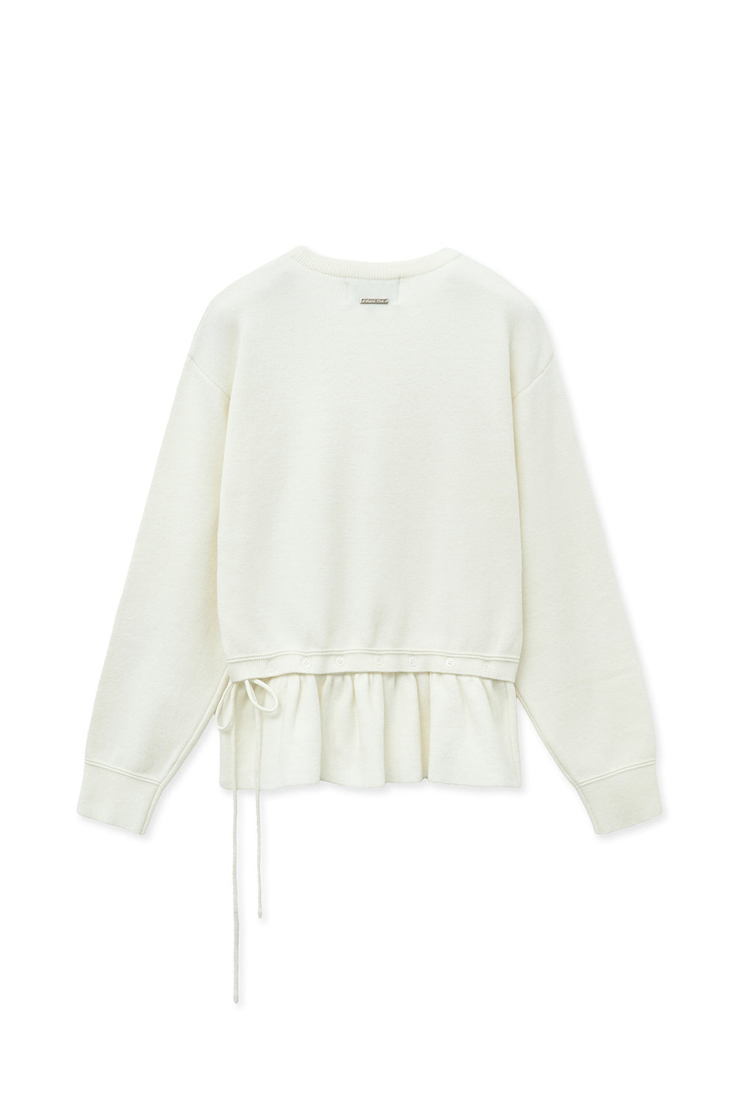 Matin Kim Detachable Skirt Knit Pullover — Ivory