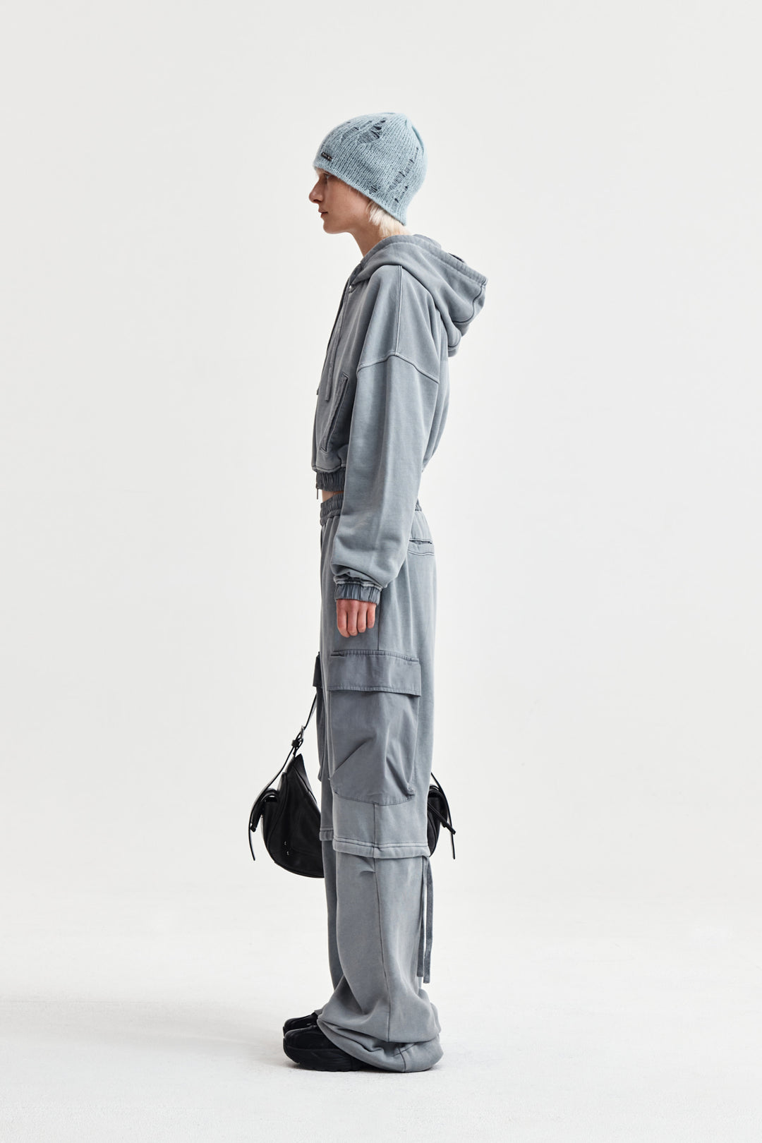 Matin Kim Pigment Dyed Cargo Pants — Light Grey