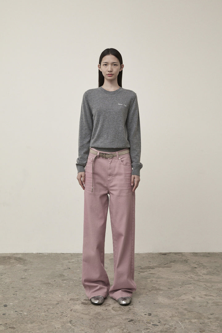 Matin Kim Cashmere Blended Round Knit — Gray