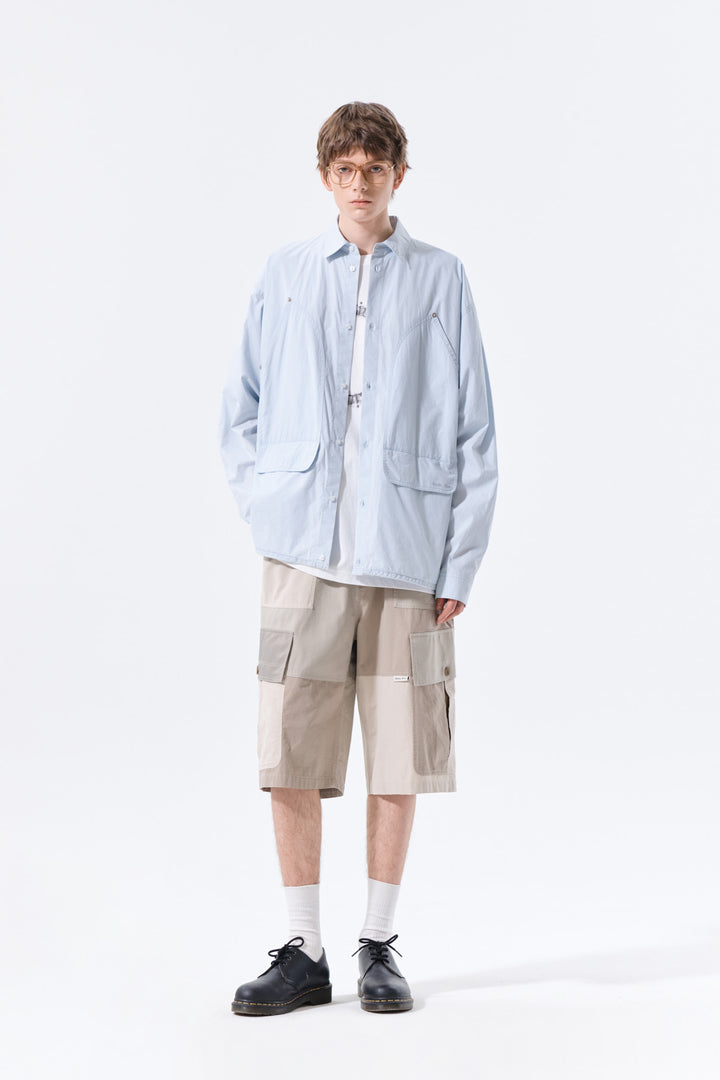 Matin Kim Washed Cotton Drawstring Shirt Sky