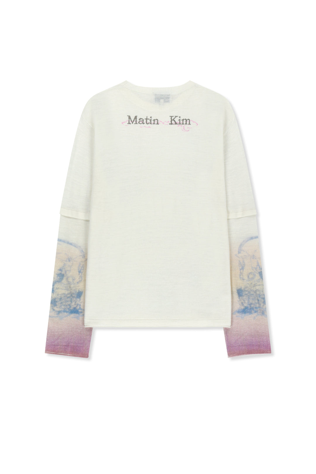 Matin Kim Sleeve Print Knit Pullover — Ivory