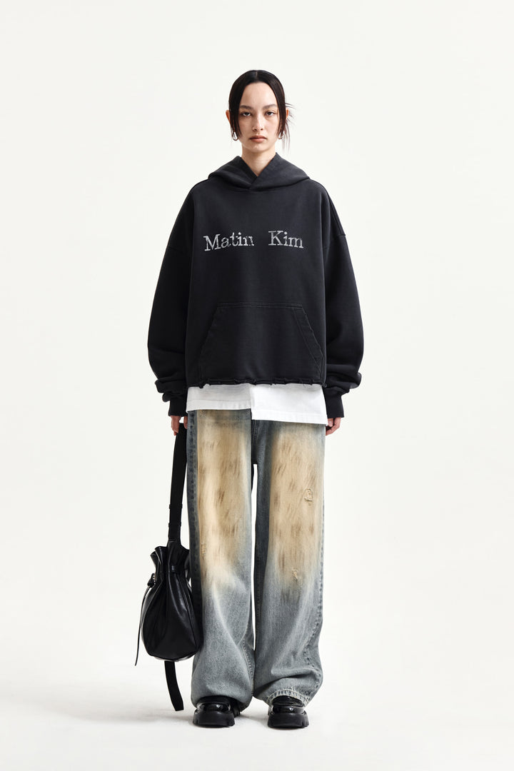 Matin Kim Vintage Dirty Washed Denim Pants — Light Blue
