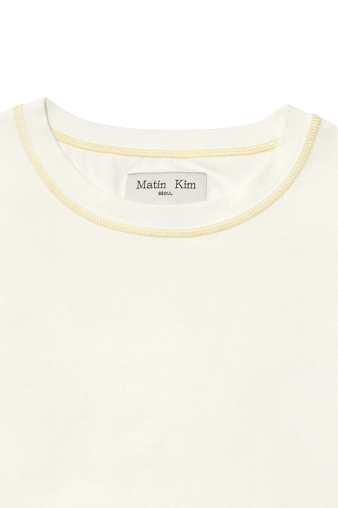 Matin Kim Three Quarter Logo Slim Top — White