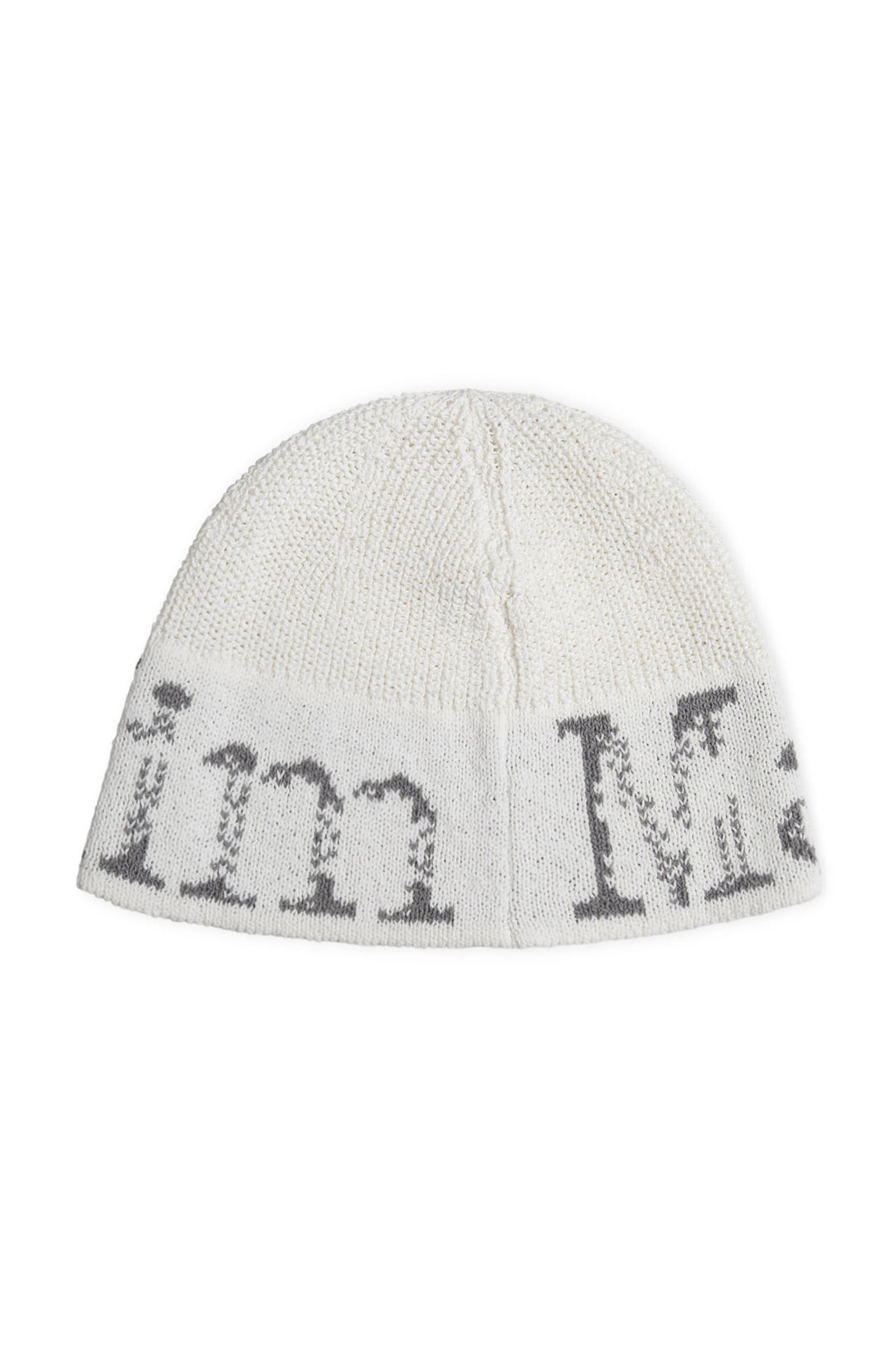 Matin Kim Cracked Logo Light Bucket Beanie — Ivory