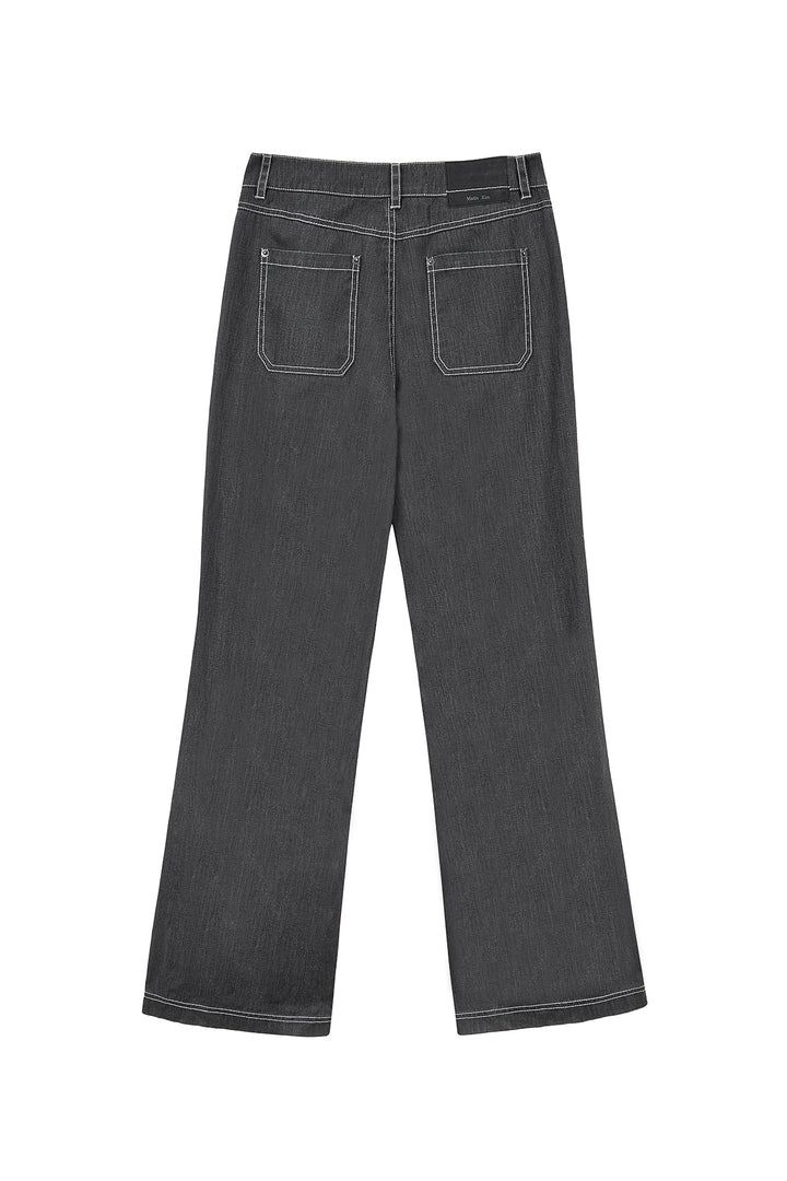Matin Kim Side Pintuck Point Pants — Charcoal