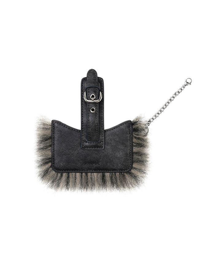 Stand Oil Stud Fur Keyring — Dark Gray