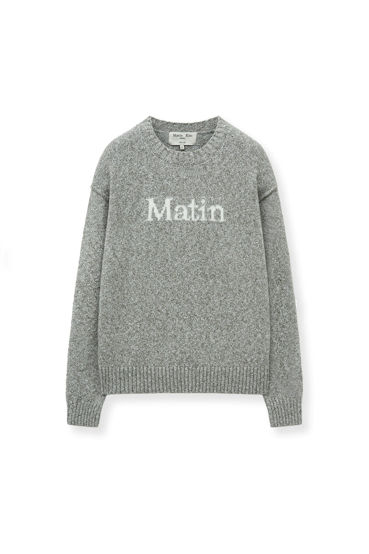 Matin Kim Mixed Yarn Knit Pullover — Gray