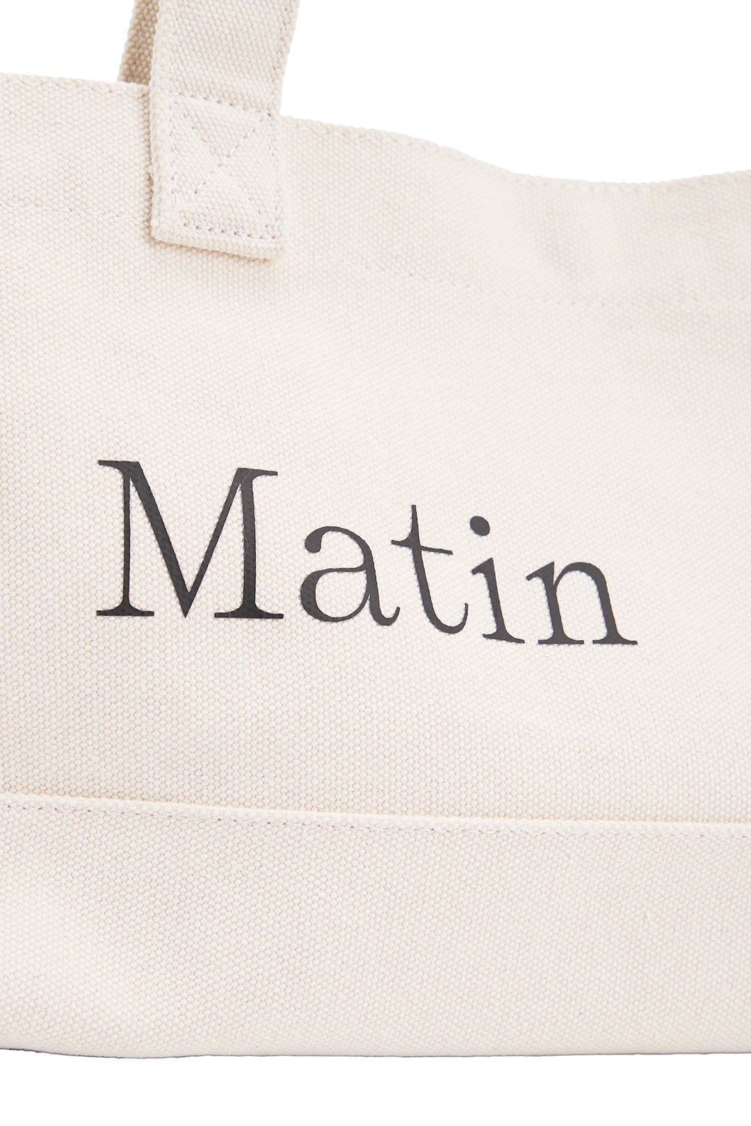 Matin Kim Logo Canvas Wide Shoulder Bag — Ivory