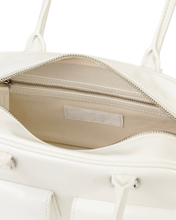 Stand Oil Chubby Bag — Quilted Bowling Crossbody — White