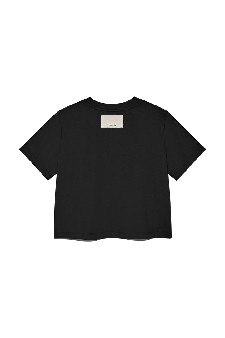 Matin Kim Logo Thread Point Crop Top — Black