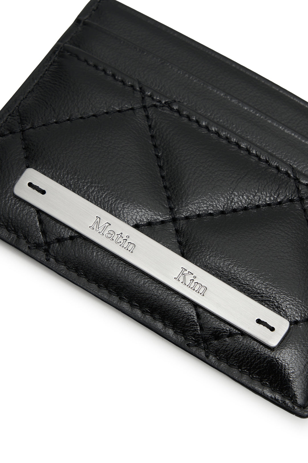 Matin Kim Puff Quilt Card Wallet — Black