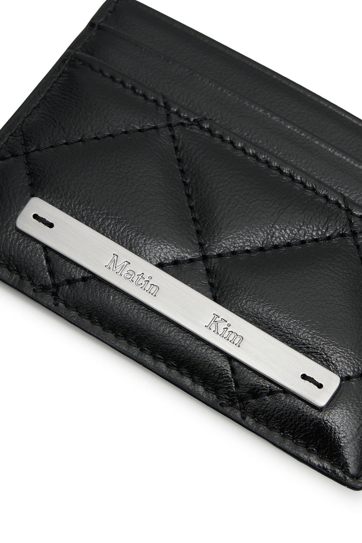Matin Kim Puff Quilt Card Wallet — Black
