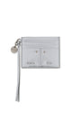 Matin Kim Steel Logo Rivet Card Wallet — Silver