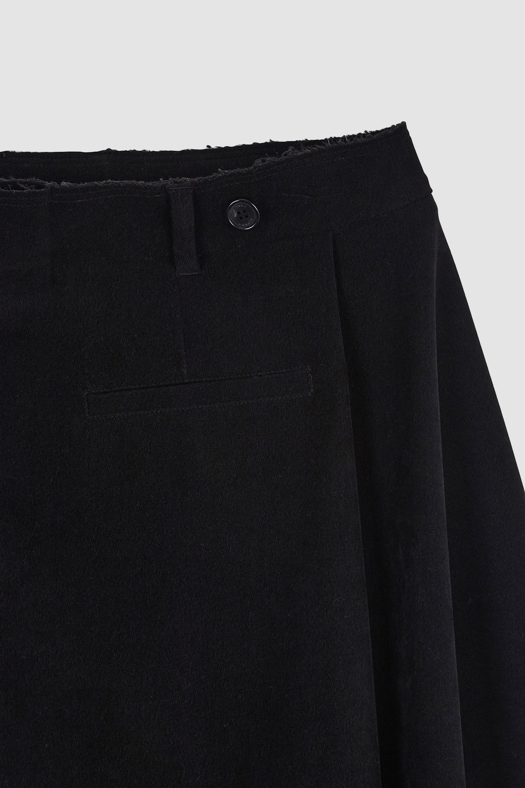 KIMMATIN Asymmetric Wrap Midi Skirt — Black