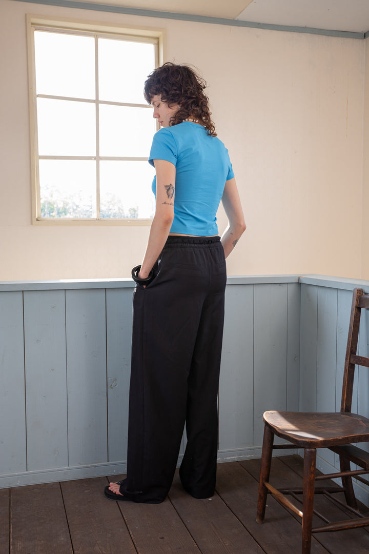 Matin Kim Layered Banding Sweatpants — Black