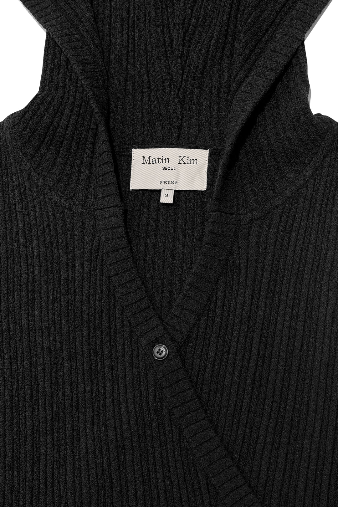 Matin Kim Wrap Sleeveless Knit Hoody — Black