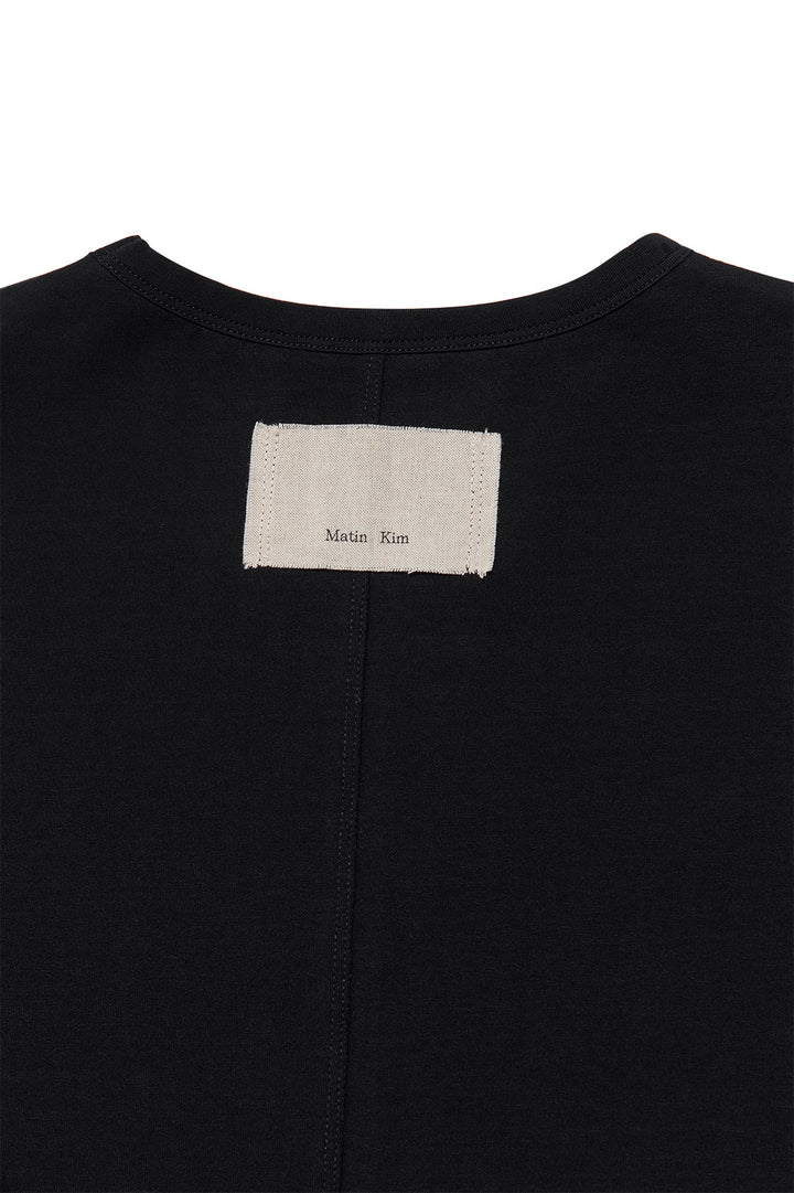 Matin Kim Stitch Printing Detail Crop Top — Black