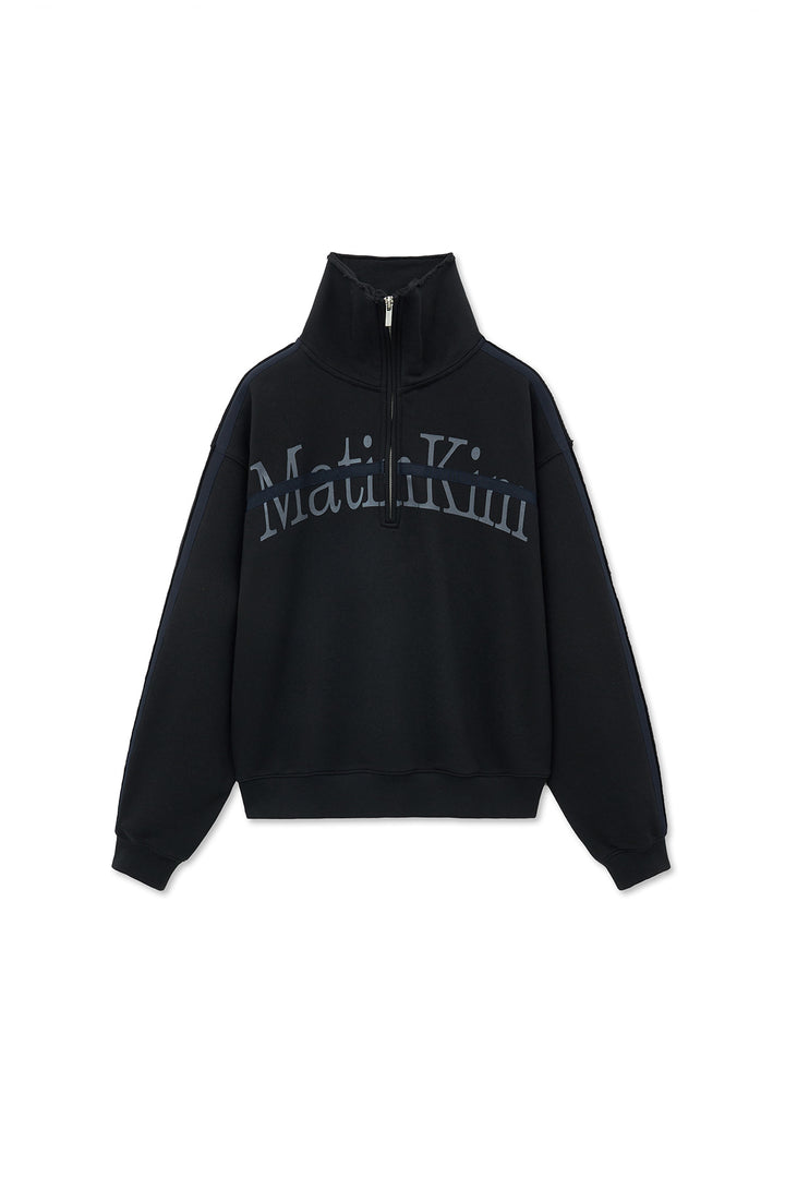 Matin Kim Cut Out Half Zip Sweatshirt — Black