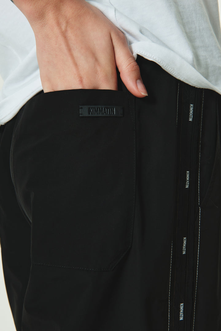 KIMMATIN Side Logo Point Track Pants — Black