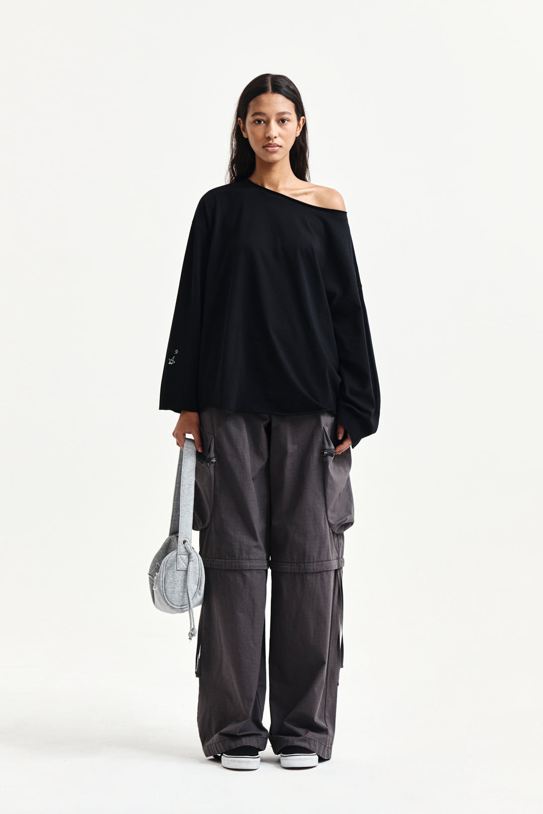 Matin Kim Detachable Cargo Pants — Charcoal
