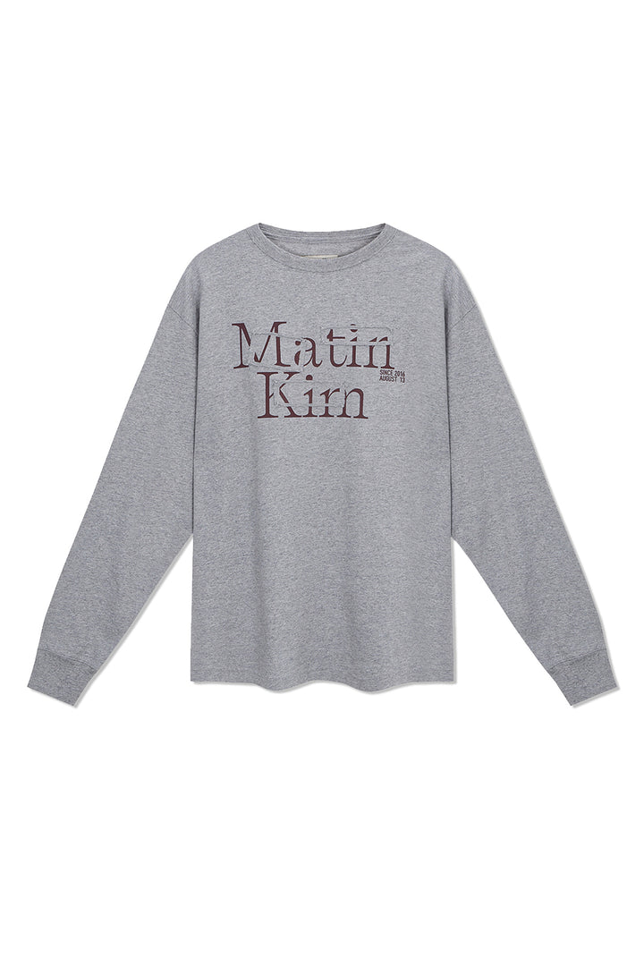 Matin Kim Patch Graphic Long Sleeve Top — Gray