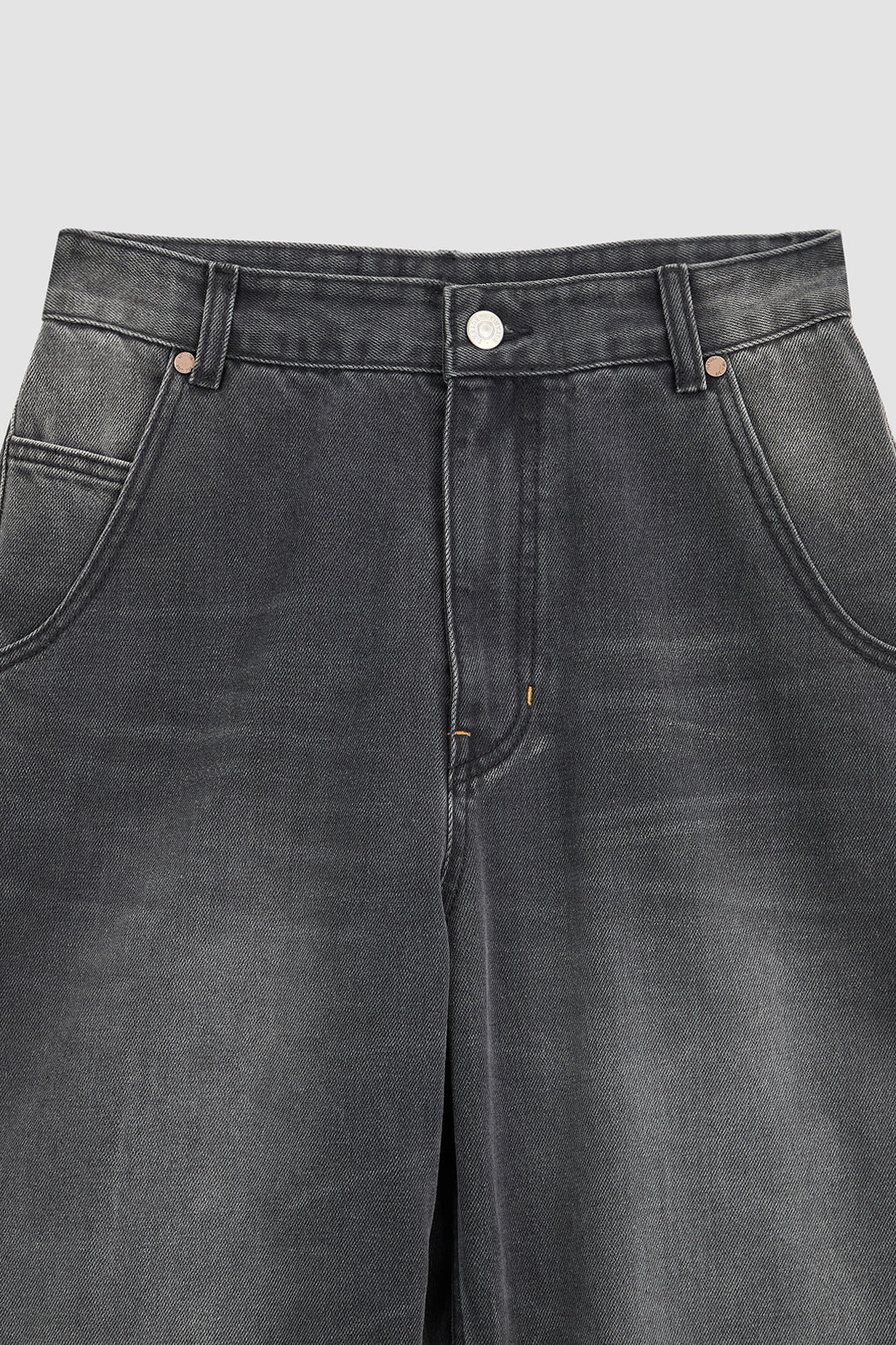 KIMMATIN Washed Wide Denim in Dark — Gray