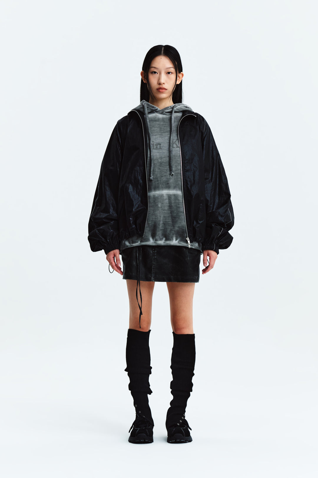 Matin Kim Logo Coating Jumper — Black