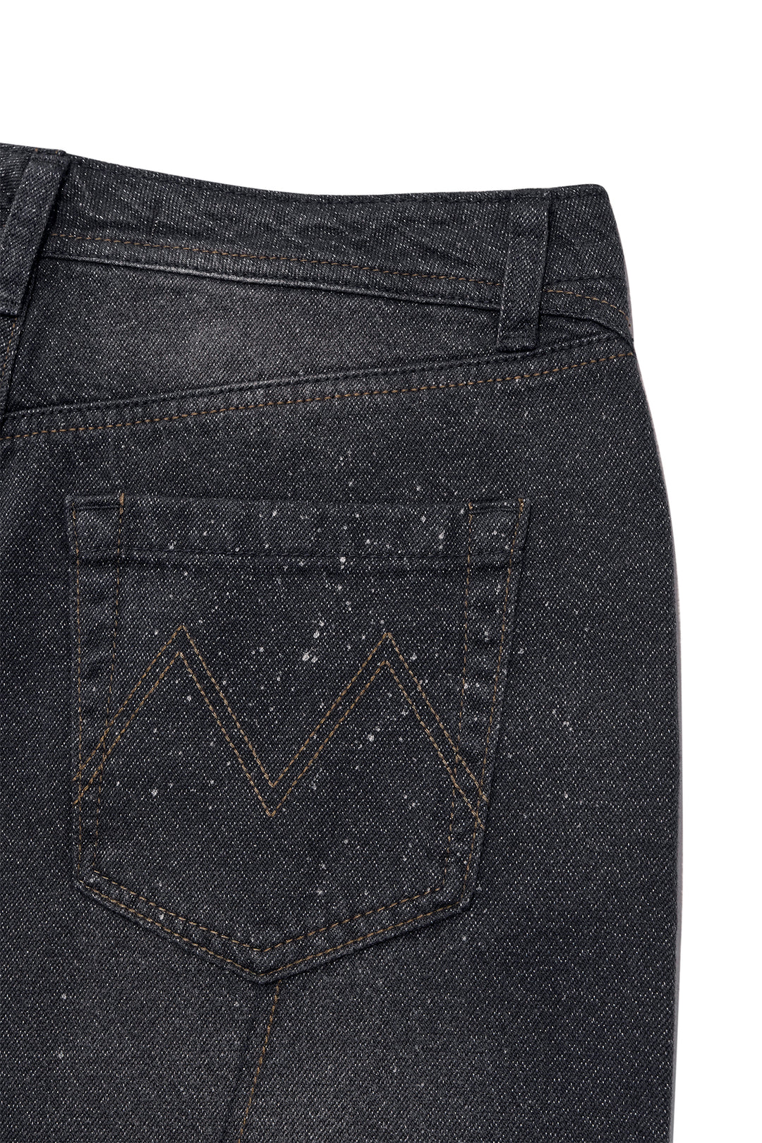 Matin Kim Back Line Point Soft Shiny Denim — Navy blue