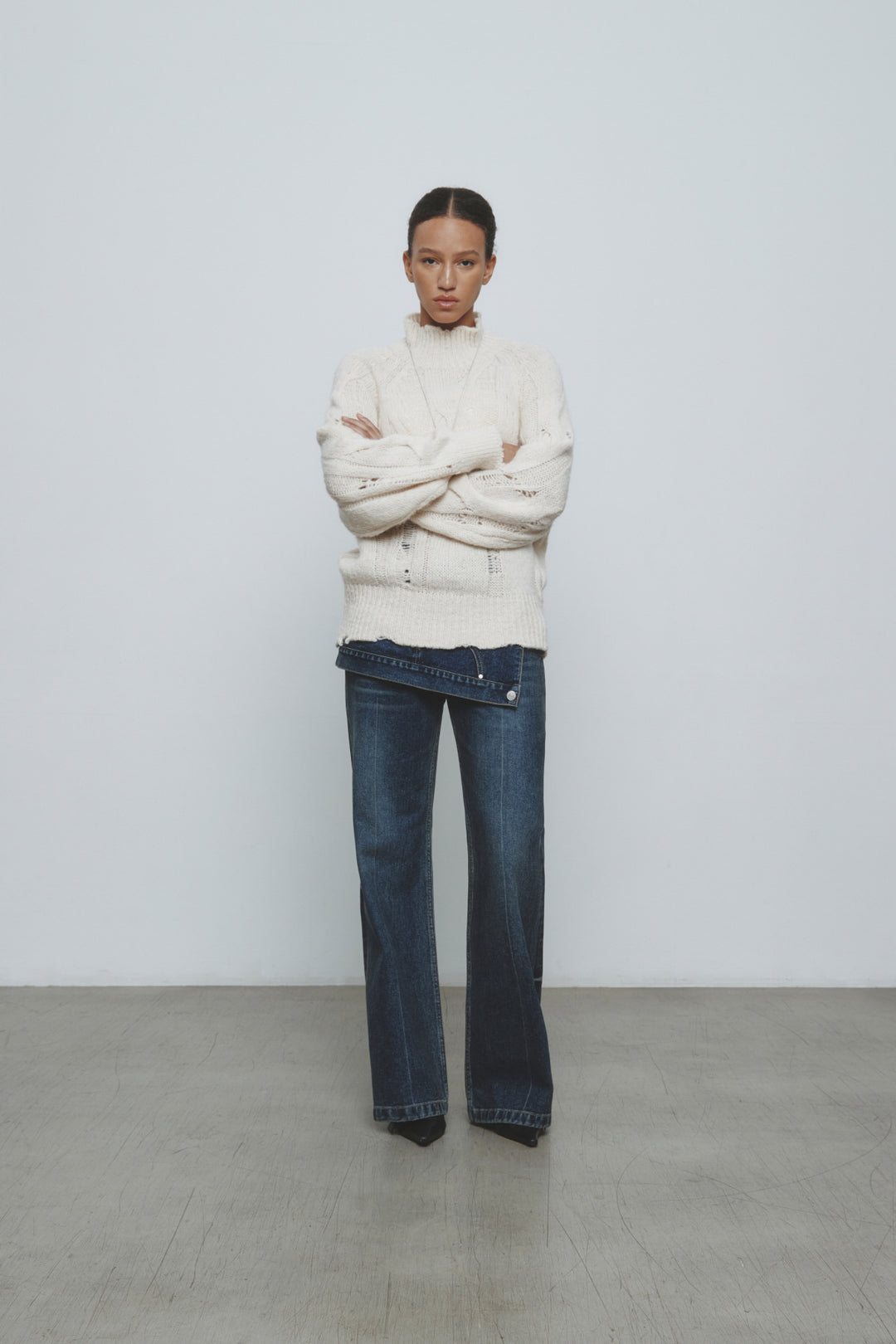 KIMMATIN Upside Down Layered Denim Smoke — Blue