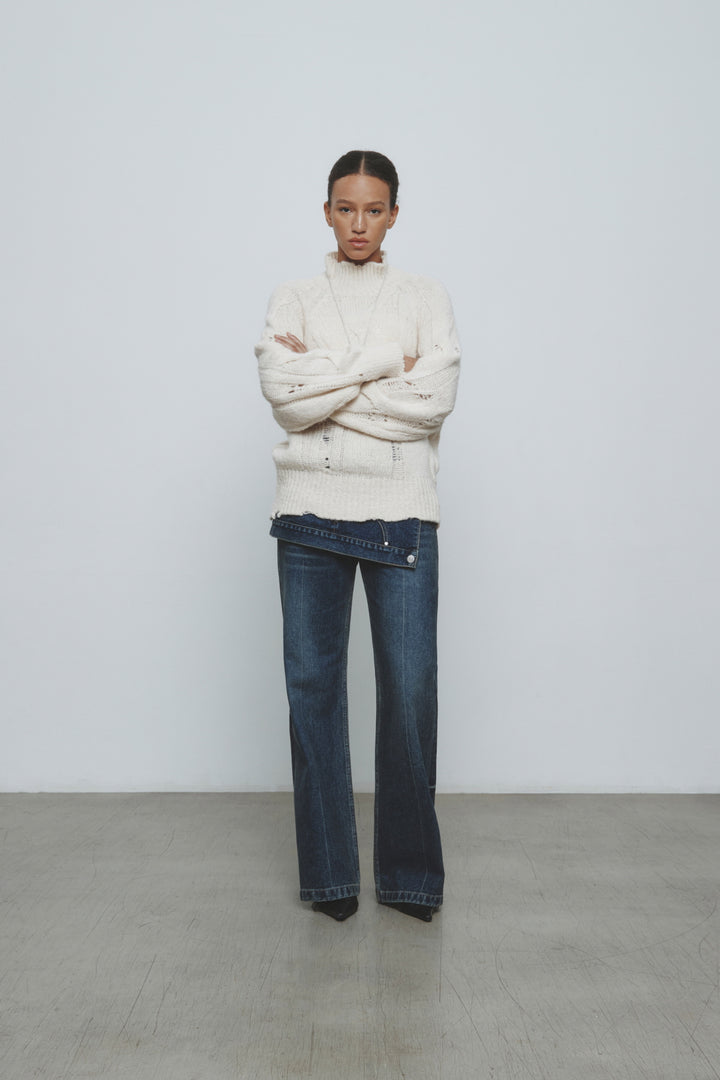KIMMATIN Upside Down Layered Denim Smoke — Blue