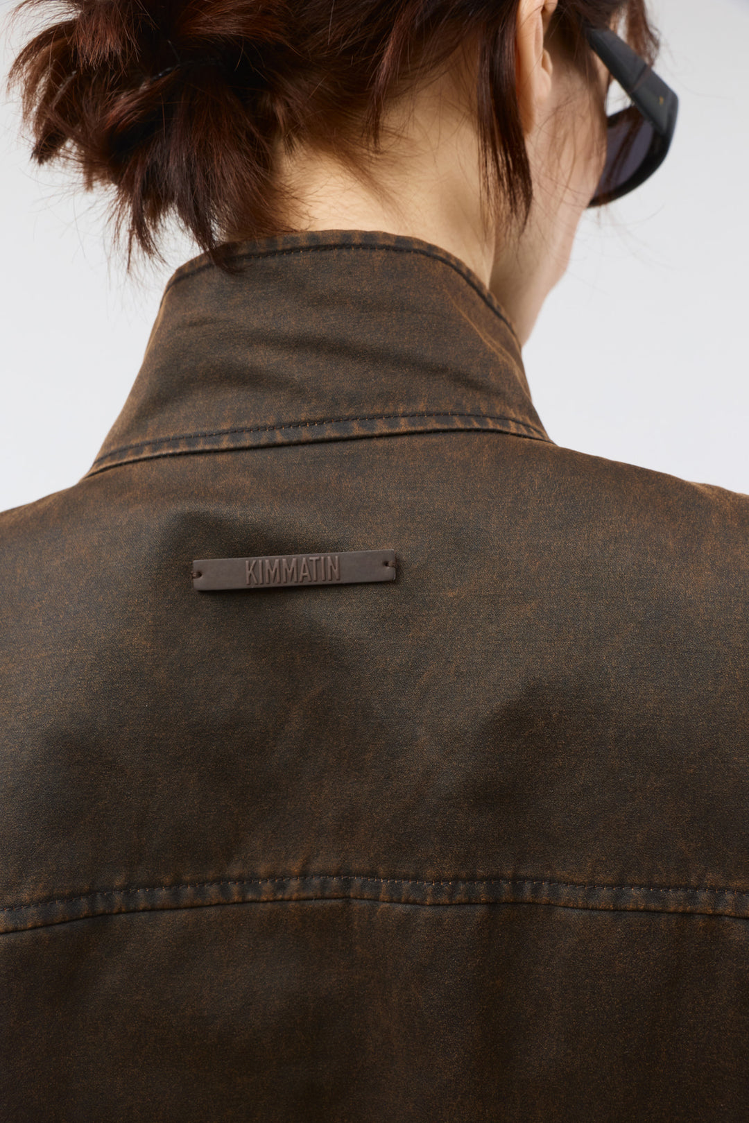 KIMMATIN Washed Blouson Vest — Brown
