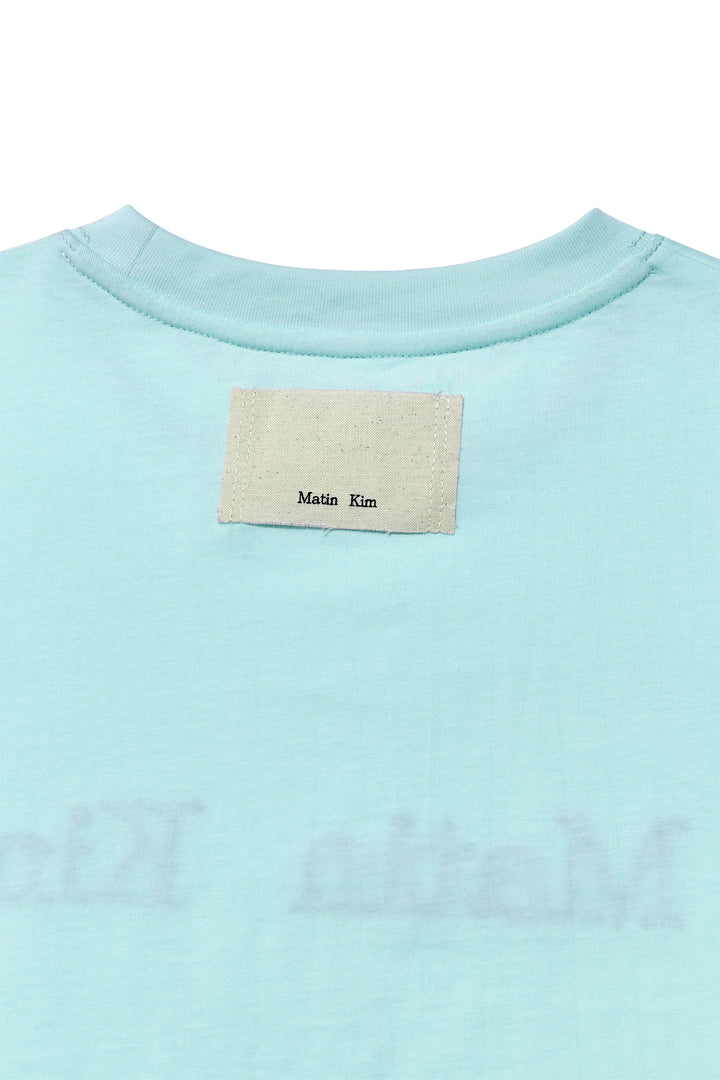 Matin Kim Logo Thread Point Crop Top — Light Blue