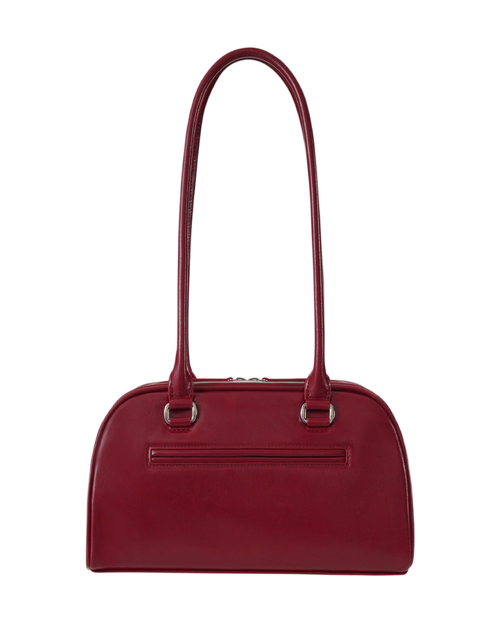 Stand Oil Chubby Bag — Glossy Bowling Crossbody — Red wine