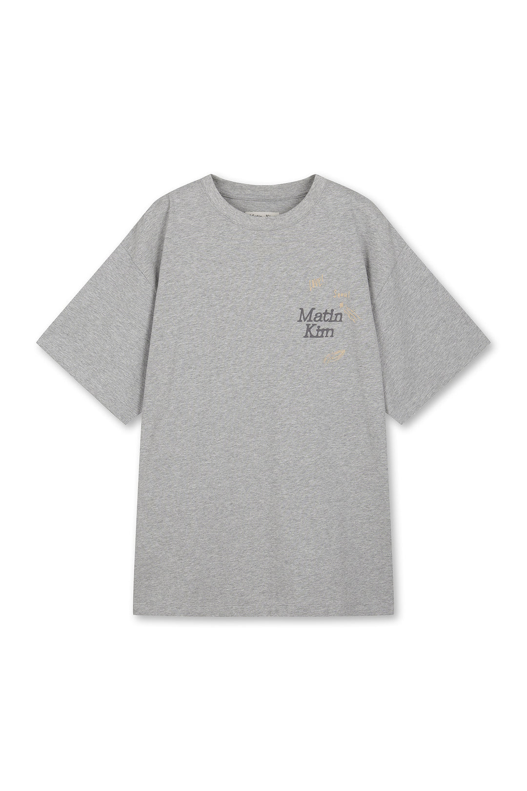 Matin Kim Animal Graffiti Graphic Oversize Top — Gray