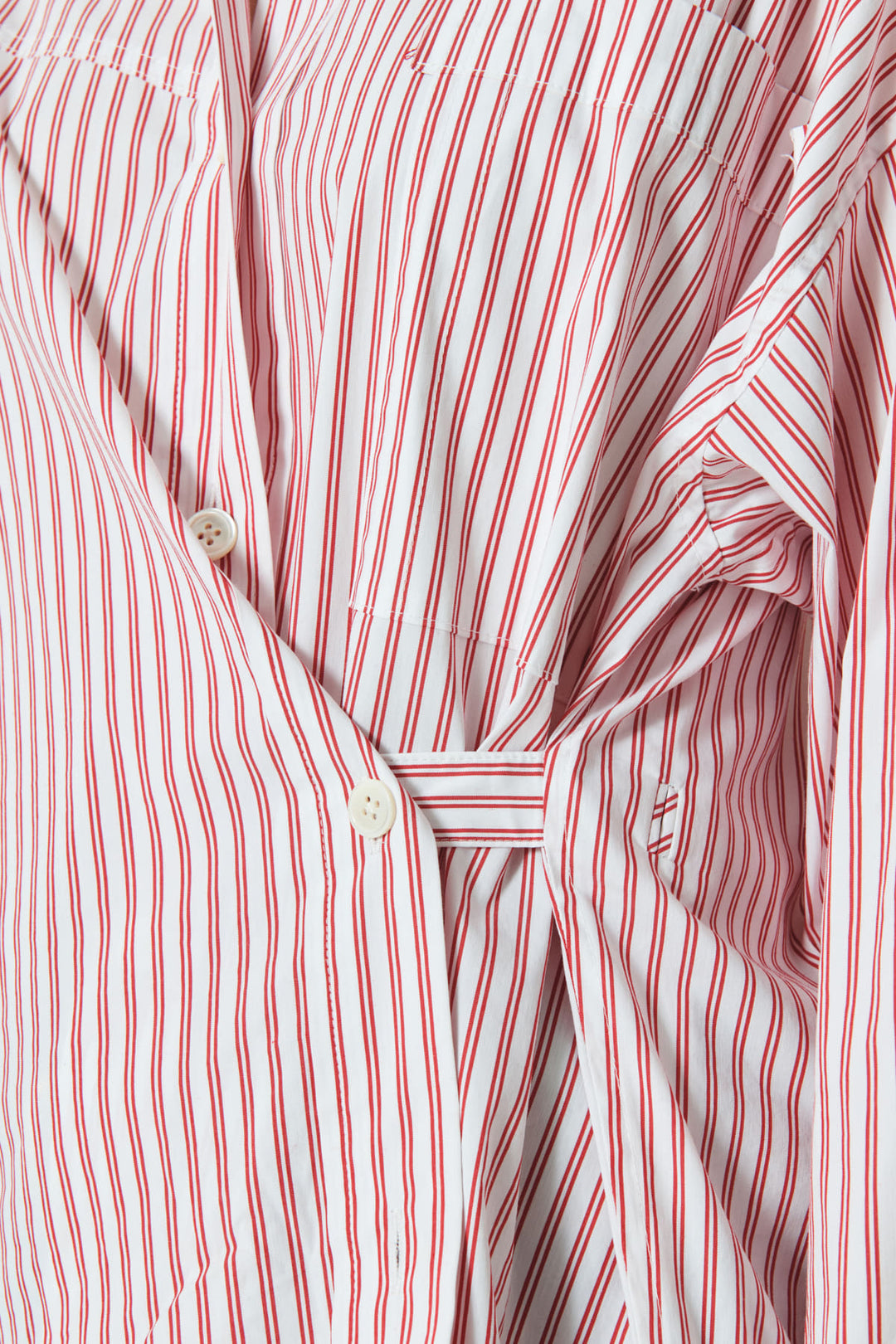 KIMMATIN Two Way Stripe Shirt — Red