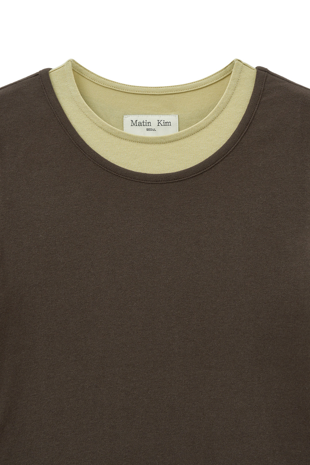 Matin Kim Layered Point Slim Top — Brown